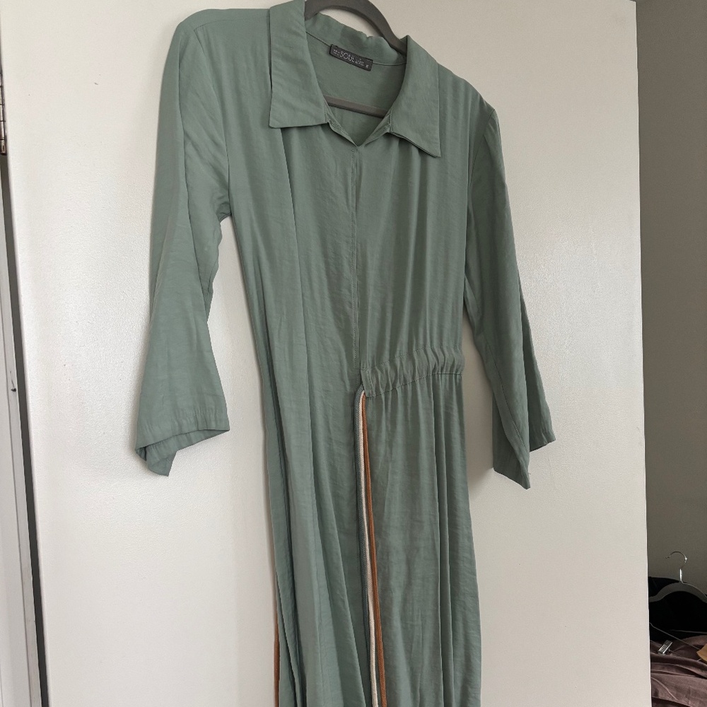 Mint Long Sleeve Maxi Dress